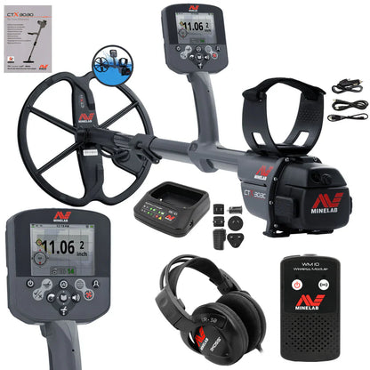 Minelab CTX 3030 Extreme Waterproof All Terrain Metal Detector With CTX 11" DD Smart Coil and KOSS UR30 Headphones