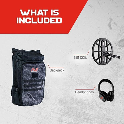 Minelab Manticore Multi-Frequency High Power Waterproof Metal Detector with Bagpack