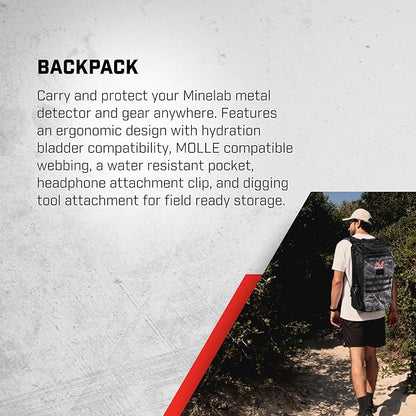 Minelab Manticore Multi-Frequency High Power Waterproof Metal Detector with M9 Coil and Bagpack