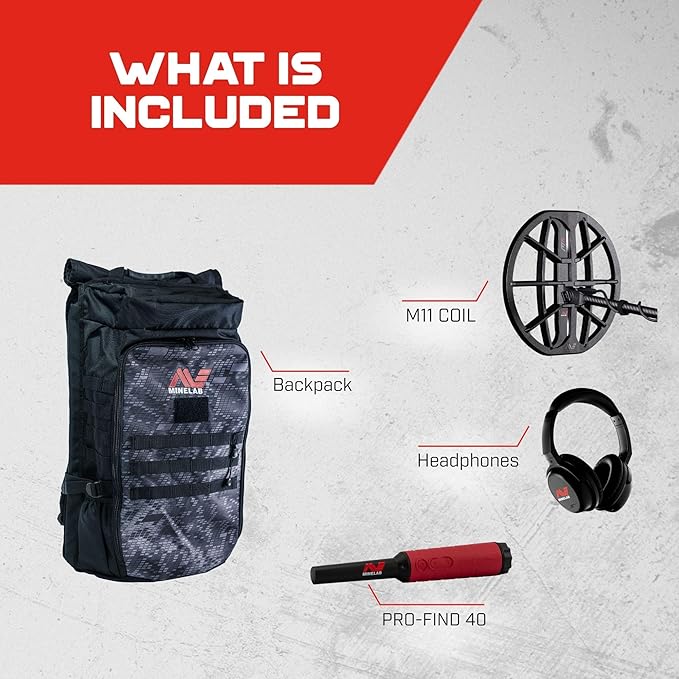 Minelab Manticore Multi-Frequency High Power Waterproof Metal Detector with Pro-Find 40 Pinpointer and Bagpack