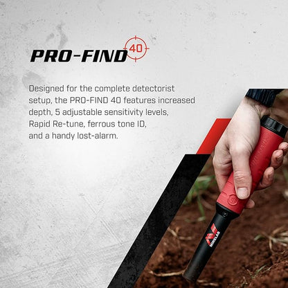 Minelab Manticore Multi-Frequency High Power Waterproof Metal Detector with M9 Coil, Pro-Find 40 Pinpointer and Bagpack