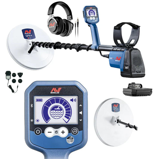 2 Coil PKG Minelab GPX 6000 All Gold Detector with 11” Monoloop & 14” Double-D Waterproof Coils