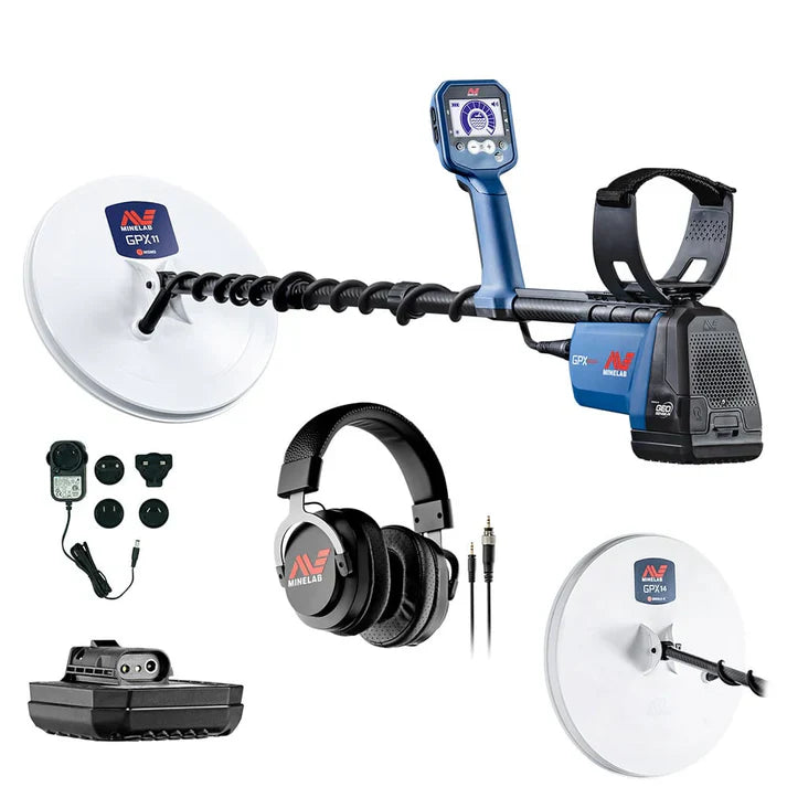 2 Coil PKG Minelab GPX 6000 All Gold Detector with 11” Monoloop & 14” Double-D Waterproof Coils