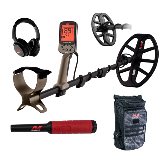 Minelab X-Terra Elite 2 Coil EXPEDITION PACK Multi-Frequency Waterproof Metal Detector with Wireless Headphones, Bagpack and Pro-Find 40 Pinpointer