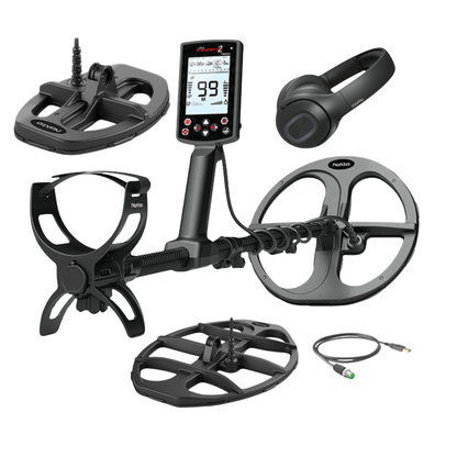 3 Coil Pkg Nokta Legend 2 Multi Frequency Waterproof Metal Detector With LD21, LD28, LD38 Searchcoils, Wireless Headphones, and Accupoint Pinpointer