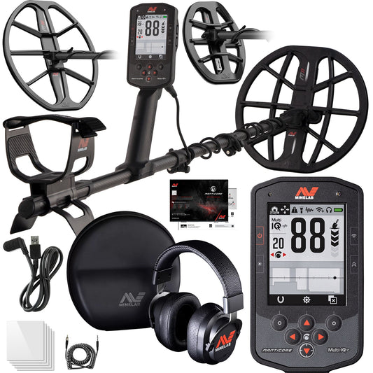 3 Coil PKG Minelab Manticore Multi-Frequency High Power Waterproof Metal Detector with M8 & M15 Searchcoil