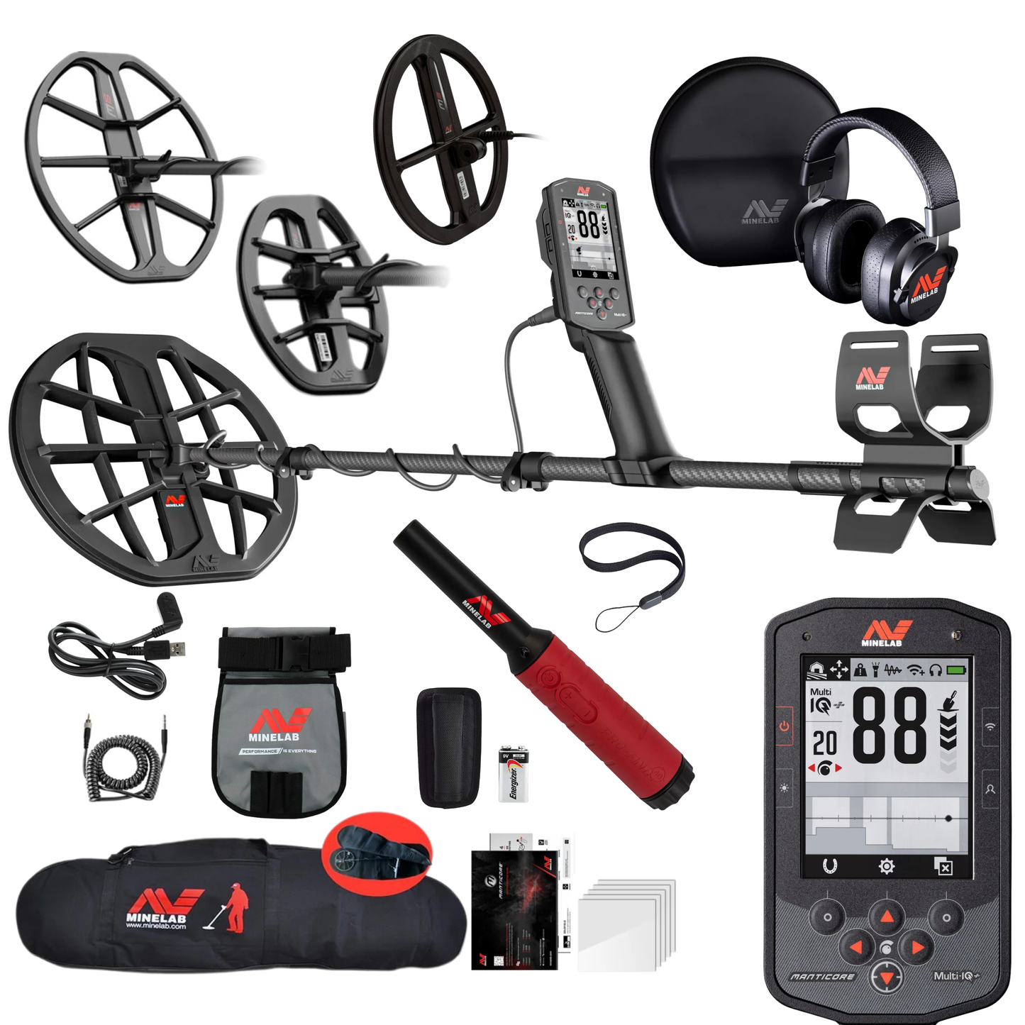 Father's Day Bundle - 4 Coil PKG Minelab Manticore + Minelab Vanquish 560 Propack + Minelab Pro-Find 40 Pinpointer + Padded Travel Bag