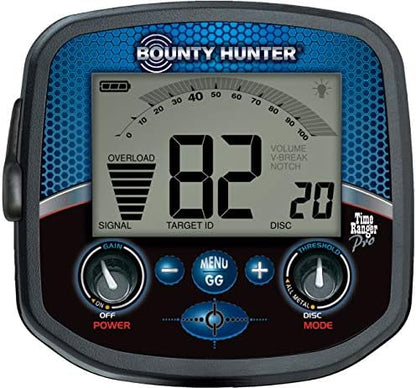Bounty Hunter Time Ranger Pro Metal Detector with 11-Inch Waterproof DD Searchcoil,  Adjustable Iron Audio, Backlit Display, & Enhanced Tone Discrimination