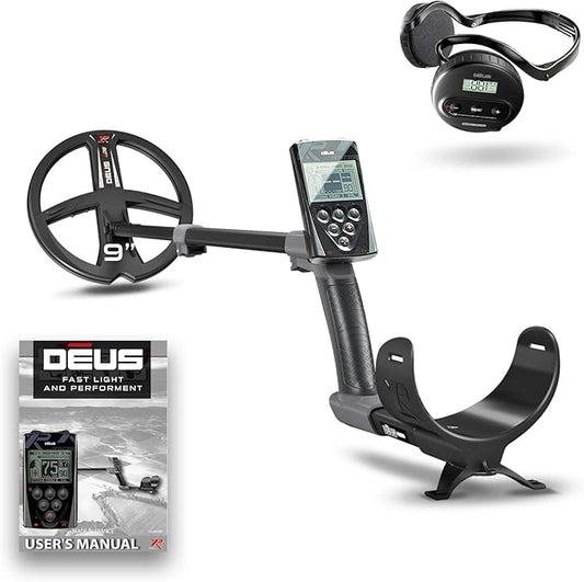 XP DEUS RC Wireless Metal Detector - Ideal Treasure & Relic Hunting Waterproof Metal Detector With 9" 35 Frequency Searchcoil and WS4 Headphones