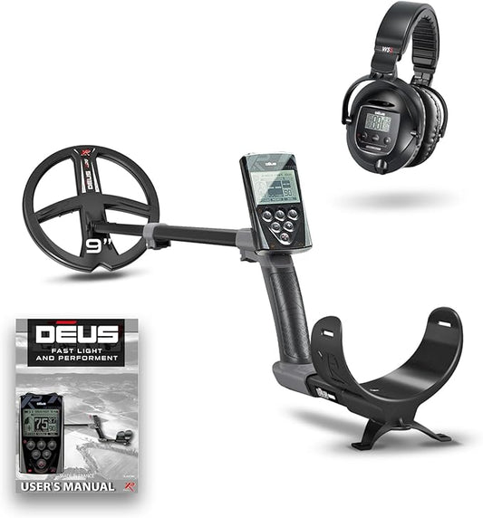 XP DEUS RC Weatherproof and Fully Wireless, Ideal Treasure & Relic Hunting Metal Detector With 9" 35 Frequency Searchcoil and WS5 Headphones