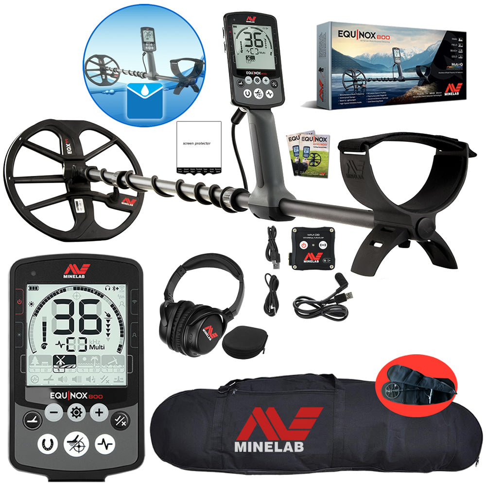 Minelab Equinox 800 Waterproof Multi-Frequency Metal Detector with Carry Bag and 11" DD Coil