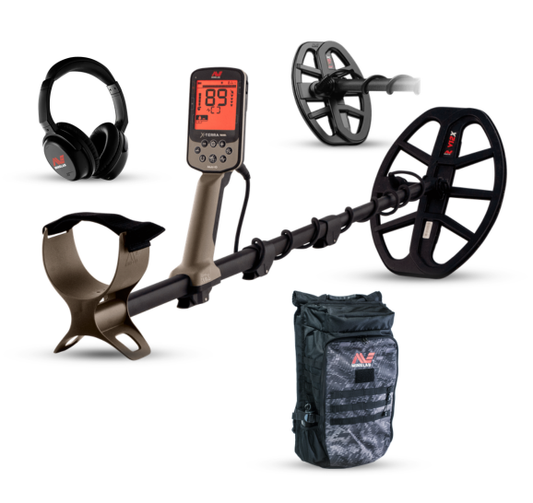 Minelab X-Terra Elite 2 Coil EXPEDITION PACK Multi-Frequency Waterproof Metal Detector with Wireless Headphones and Bagpack