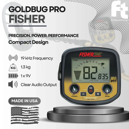 Open Box - Fisher Gold Bug Pro Compact Coil Edition High Sensitivity Metal Detector Bundle With 2 Coils