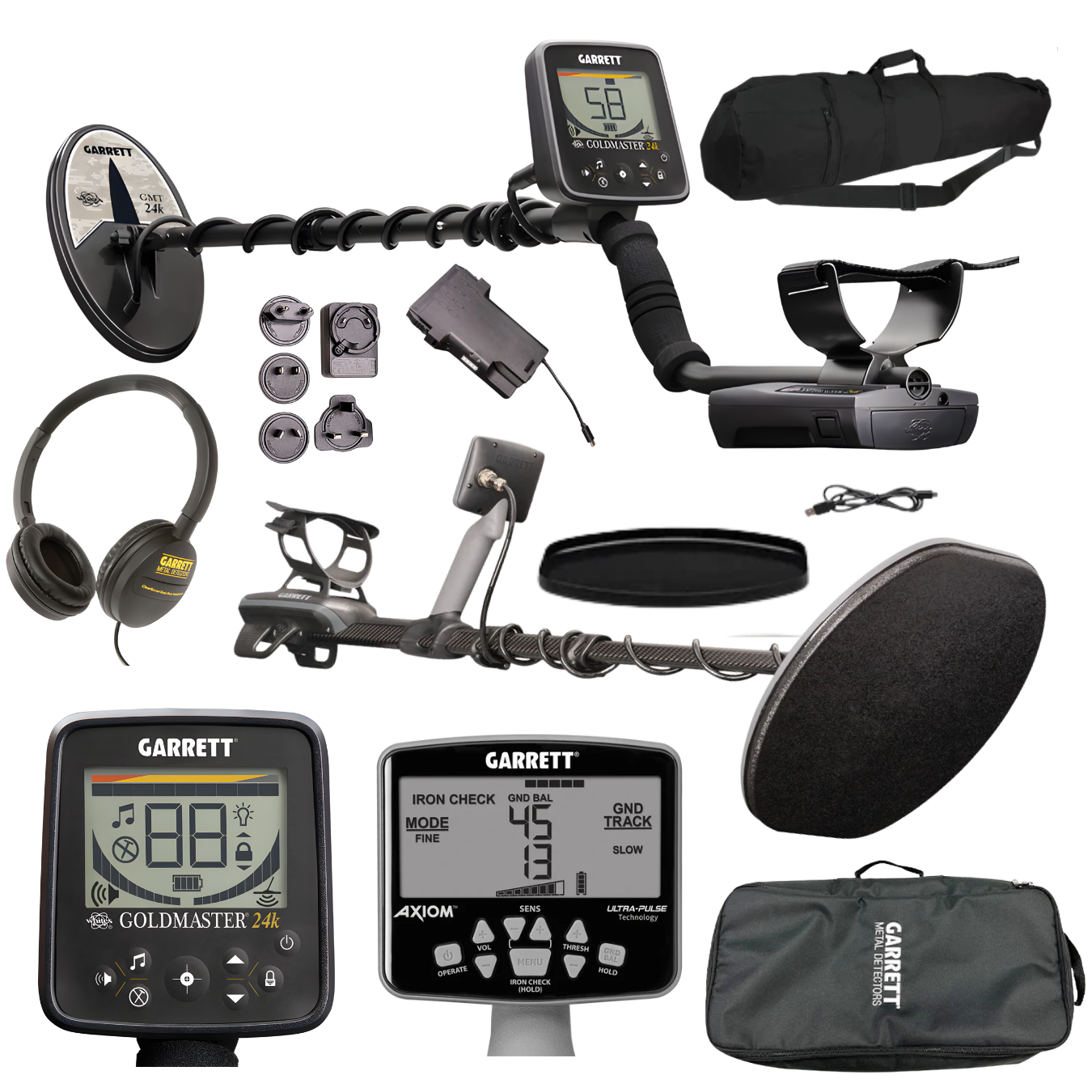 Father's Day Bundle - Garrett Gold Master 24k + Garrett Axiom Lite Pack + Garrett Travel Bag