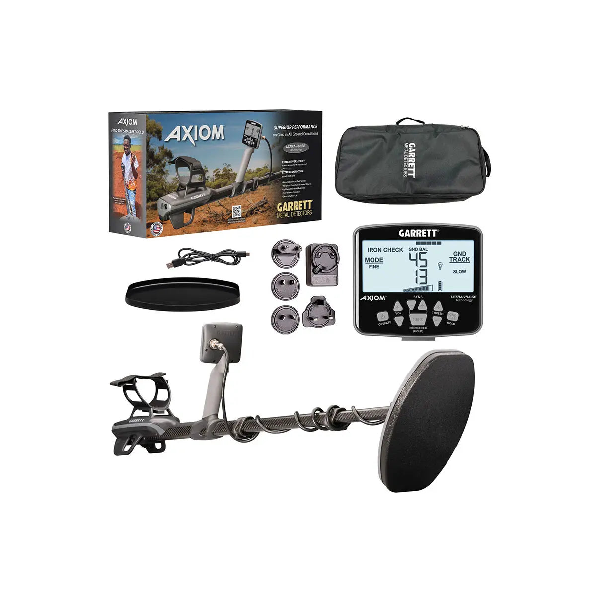 Garrett Axiom Lite Metal Detector Gold Prospecting Pulse Induction Metal Detector With 11" Mono Coil - Standard Package