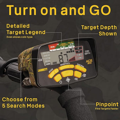 Demo Box - Garrett ACE 300 Metal Detector For Coins & Relics