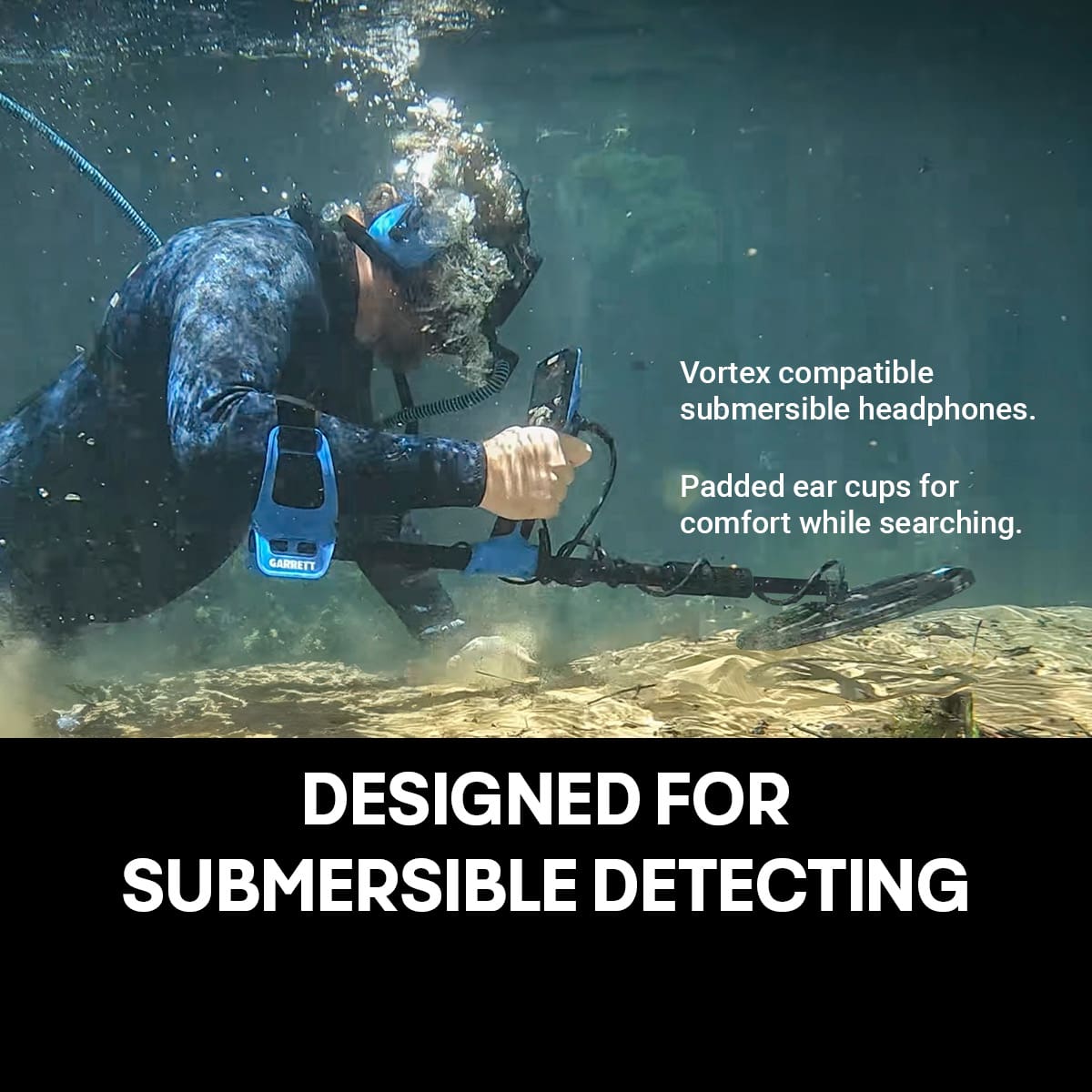 Garrett Vortex VX9 Multi-Frequency Waterproof Metal Detector with Waterproof Headphones