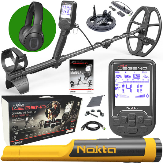 Pre Owned - Nokta Legend "Next Generation" PRO PACK Multi-Frequency Waterproof Metal Detector with 12"x9" LG30 and 6" Coils and Pinpointer