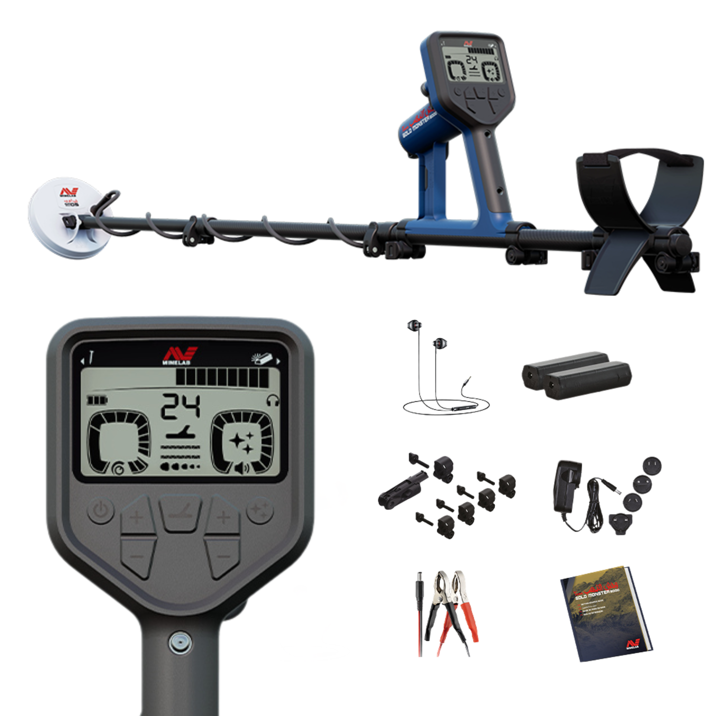 MINELAB GOLD MONSTER 2000 Premium Gold-Nugget Detector with Pro-Find 40 Pinpointer and Padded Travel/Carry Bag