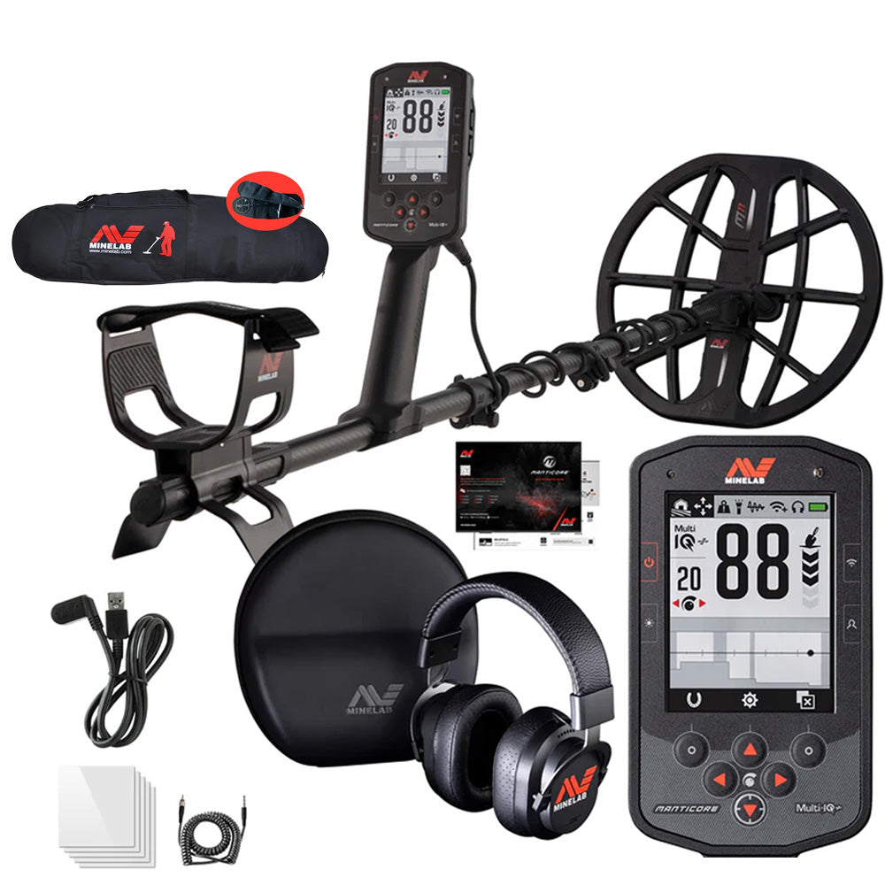 Minelab Manticore Multi-Frequency High Power Waterproof Metal Detector With Padded Carry Bag