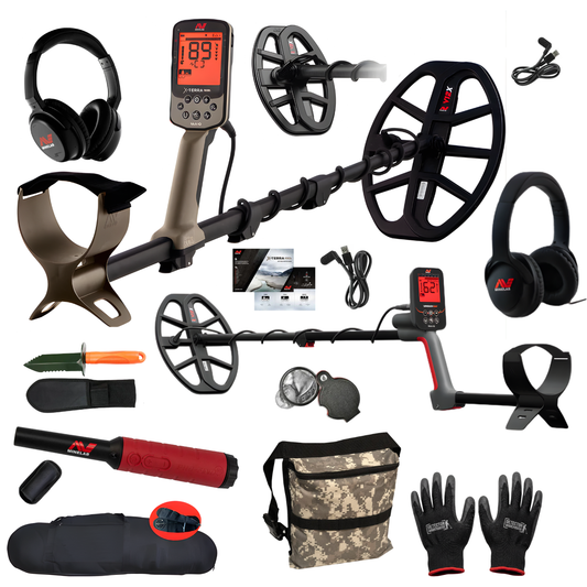 Father's Day Bundle - Minelab X-Terra Elite 2 Coil EXPEDITION PACK + Minelab Vanquish 560 + Pro-Find 40 + Travel/Carry Bag and Treasure Kit
