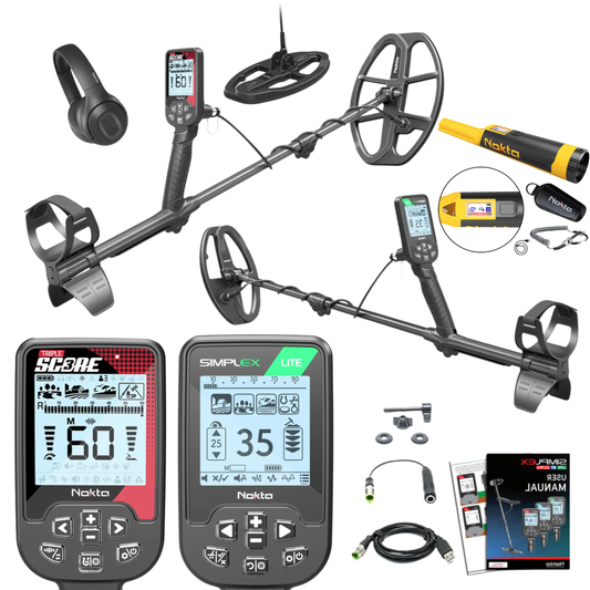 Father's Day Bundle - Nokta Simplex Lite + Nokta Triple Score Pro Pack Metal Detectors + Nokta Pinpointer & Accessories