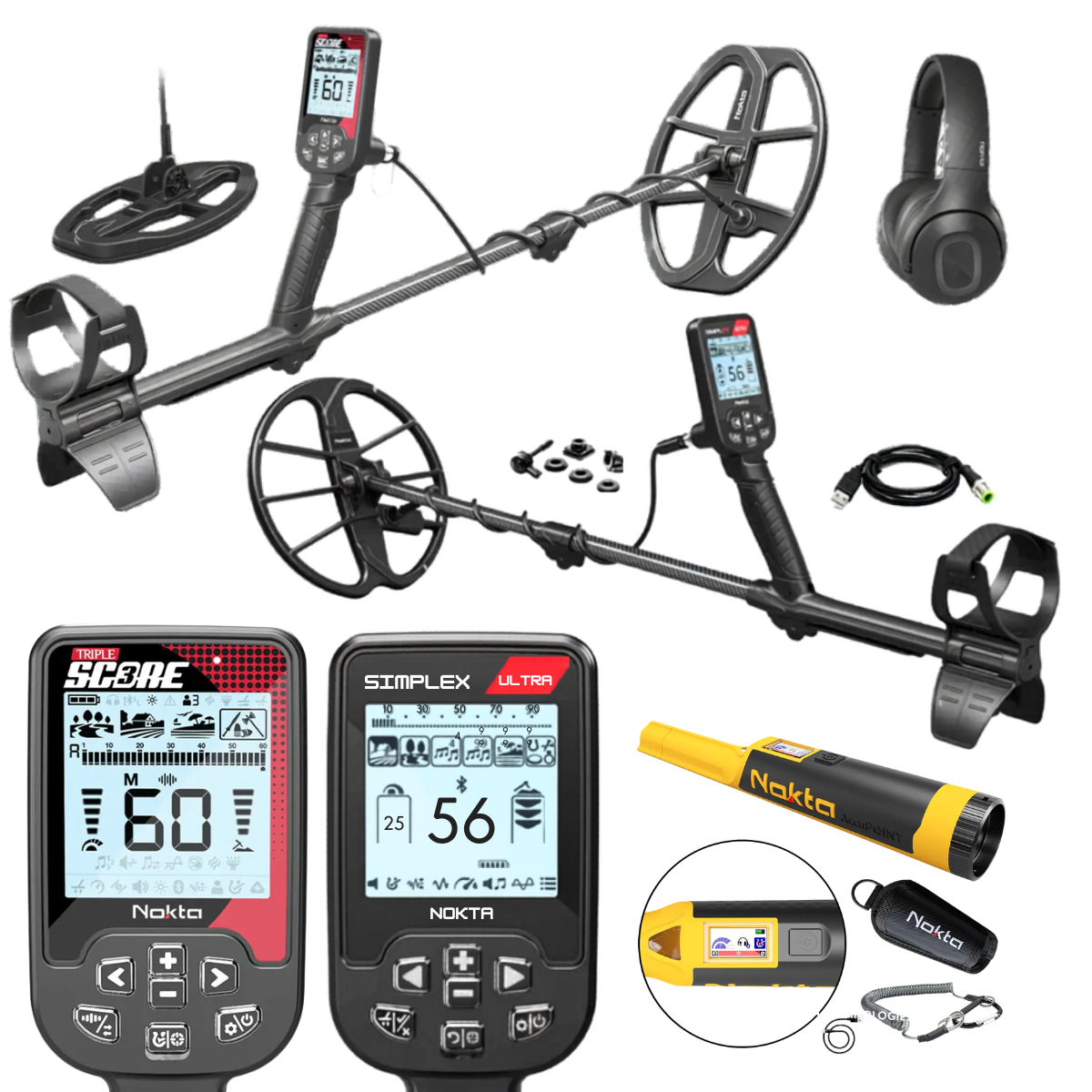 Father's Day Bundle - Nokta Score 3 (Triple Score) Metal Detector + Nokta Simplex Ultra + Nokta Accupoint Pinpointer
