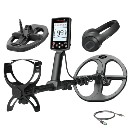 3 Coil Pkg Nokta Legend 2 Simutaneous Multi Frequency Metal Detector With LD21, LD28, LD38 Searchcoils, and Wireless Headphones