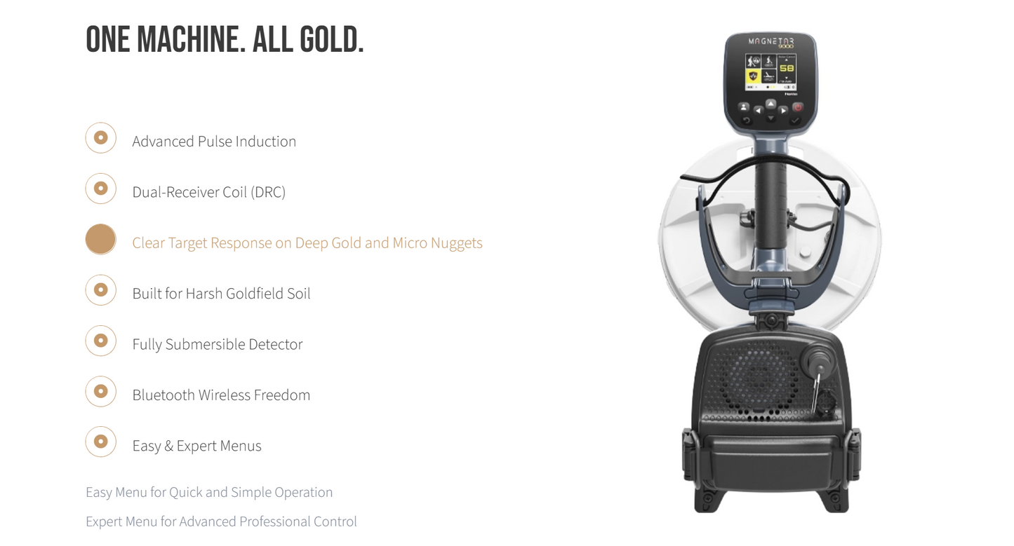 NOKTA MAGNETAR 9000 ADVANCED PULSE INDUCTION FLAGSHIP ALL GOLD METAL DETECTOR WITH 2 DRC COILS & ACCESSORIES