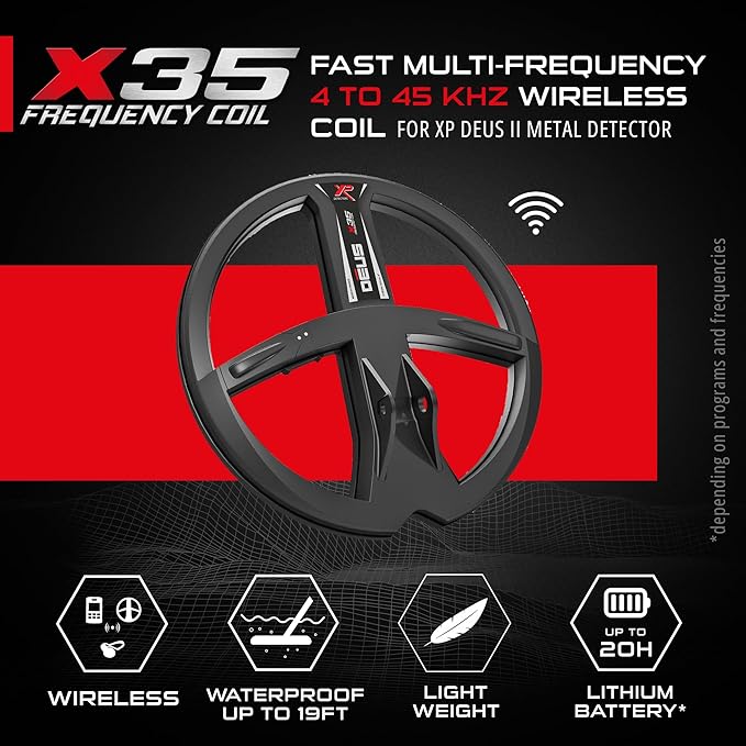 XP ORX Metal Detector With 9" Multi-Frequency Searchcoil FX02 Wired & WSAUDIO Wireless Headphones