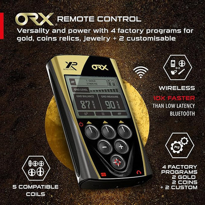 XP ORX RC Gold Prospecting Metal Detector With 9.5x5 Inch Elliptical HF Coil and MI-6 Pinpointer