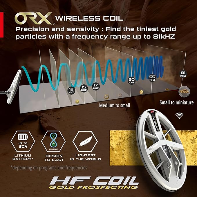XP ORX RC High Frequency Gold Hunting Metal Detector With Elliptic 9.5x5 HF Search Coil