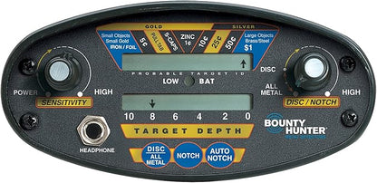 Bounty Hunter Quick Draw II Metal Detector With 3-Tone Audio Feedback, 9-Segment Target ID,  and Digital Coin Depth Indicator