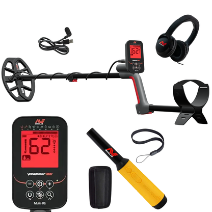 Minelab VANQUISH 460 Waterproof Multi Frequency Metal Detector with Wired Headphones, Pro-Find 35 Pinpointer and Travel/Carry Bag
