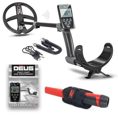 XP DEUS RC Metal Detector - Wireless Waterproof Metal Detector With 9" Search Coil, MI-6 Waterproof Pinpointer