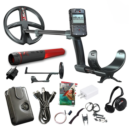 XP Deus II RC Metal Detector with 11" Coil, MI-6 Pinpointer, and WSA-ST Wireless Headphones