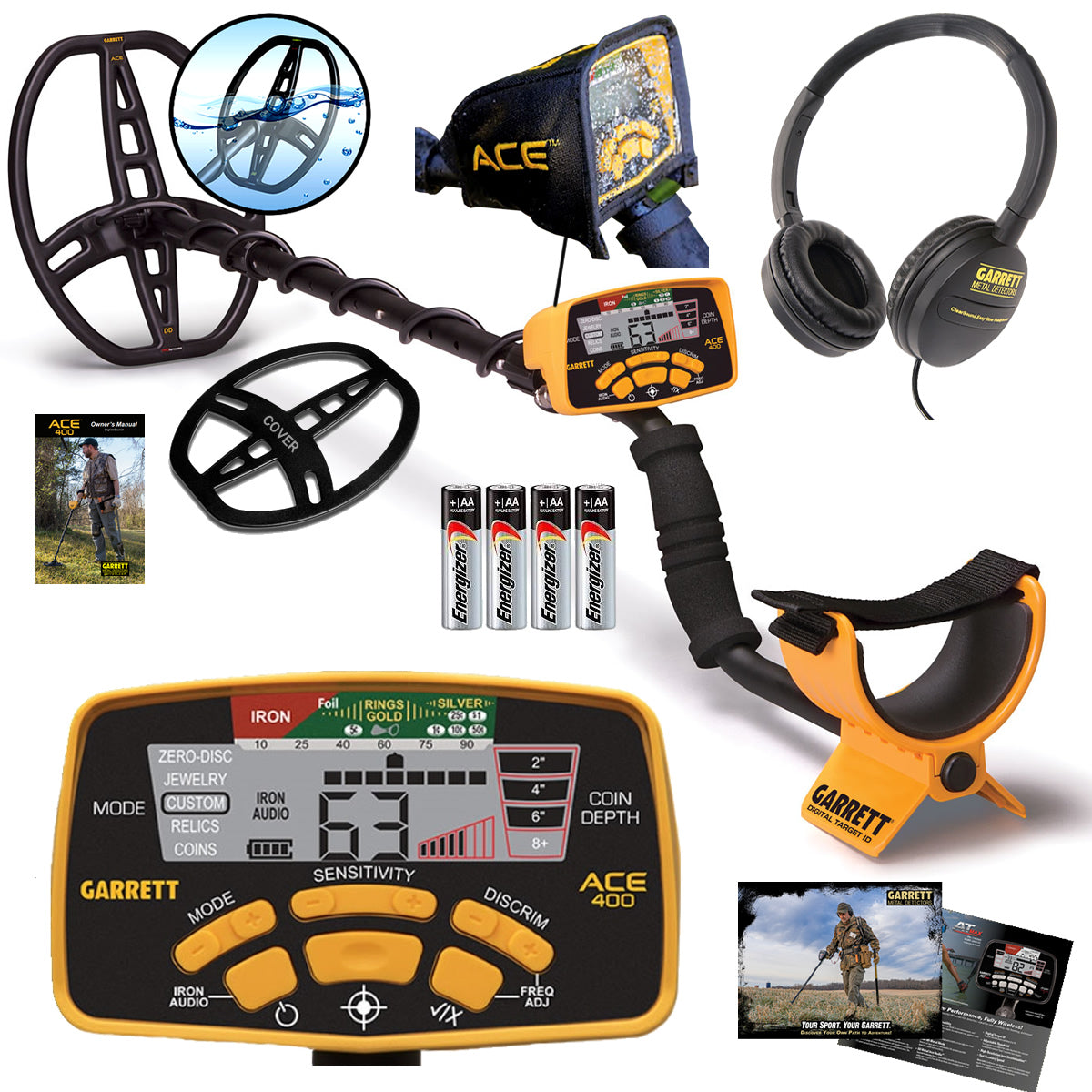 Garrett ACE 400 Metal Detector with Headphones & Rain Cover