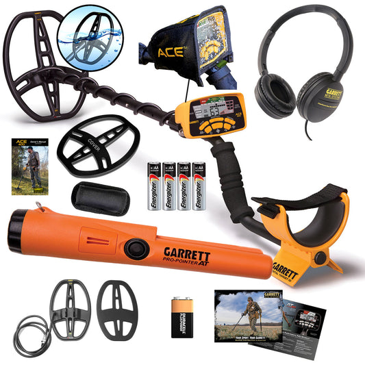 Garrett ACE 400 Metal Detector with 2 COILS + Pro-Pointer AT Waterproof Pinpointer