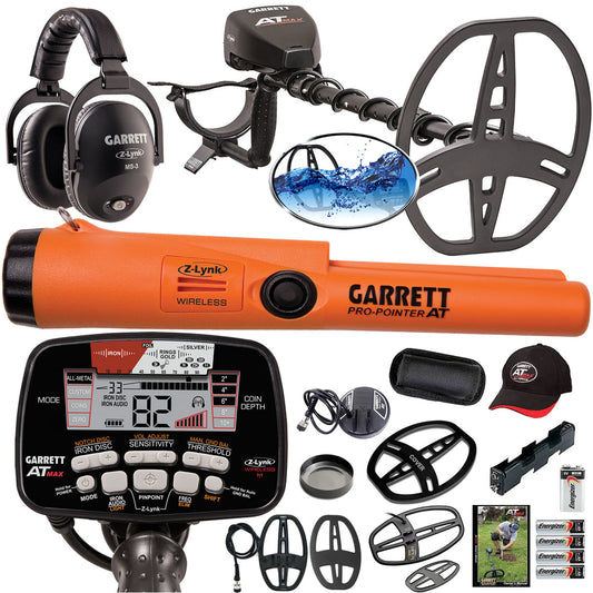 Garrett AT MAX Metal Detector with 4 COILS + Pro-Pointer AT Z-Lynk Pinpointer