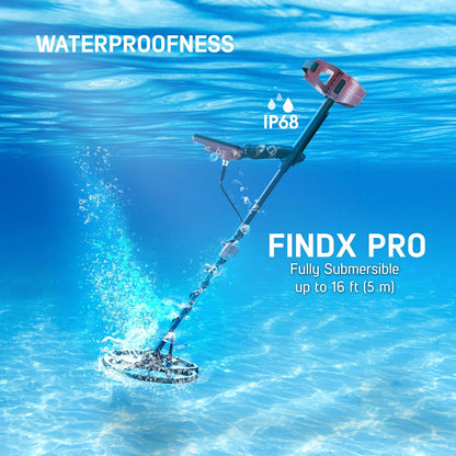 Nokta FindX PRO WATERPROOF Metal Detector with Rechargeable Battery, Bag, Digger and Headphones