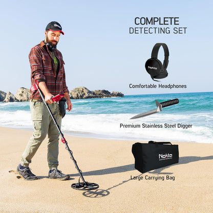 Nokta FindX PRO WATERPROOF Metal Detector with Rechargeable Battery, Bag, Digger and Headphones
