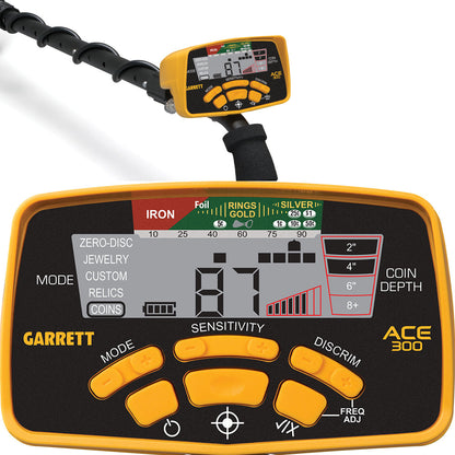 Garrett ACE 300 Metal Detector with Travel/Carry Bag