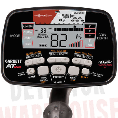 Garrett AT MAX Metal Detector, Wireless Headphones, Waterproof