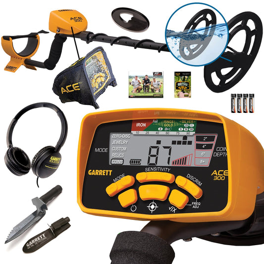Garrett ACE 300 Metal Detector with Headphones and Edge Digger
