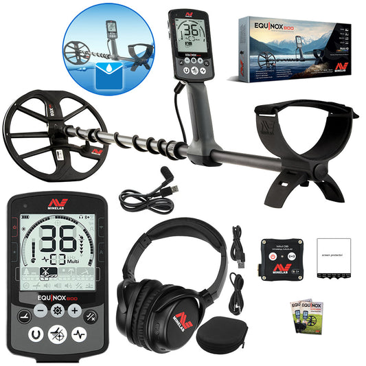 Minelab Equinox 800 Waterproof Multi-Frequency Metal Detector with Gold Mode and 11" DD Coil