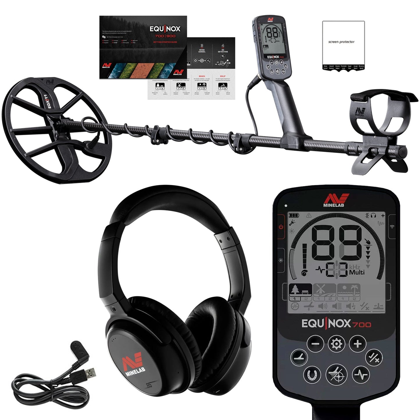 Minelab Equinox 700 Waterproof Multi-Frequency Metal Detector with 11" DD Coil