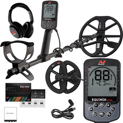 PRE-OWNED - Minelab Equinox 900 Waterproof Multi-Frequency Metal Detector with 11" and 6" DD Coils