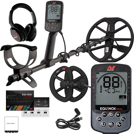 PRE-OWNED - Minelab Equinox 900 Waterproof Multi-Frequency Metal Detector with 11" and 6" DD Coils