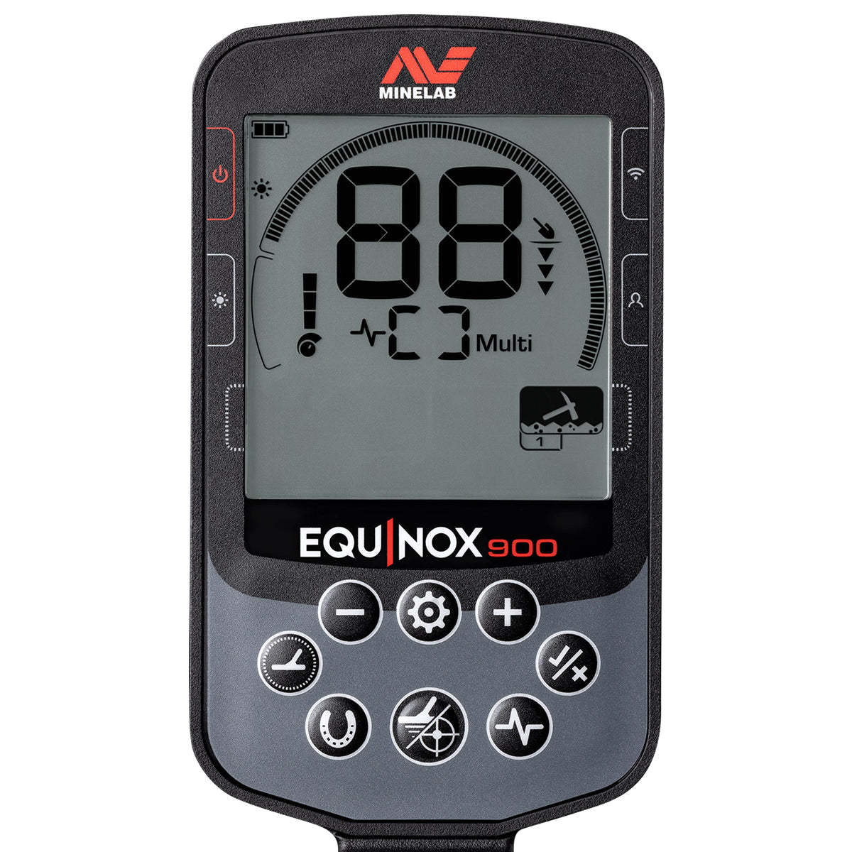 Minelab Equinox 900 Waterproof Multi-Frequency Metal Detector with 11" and 6" DD Coils and Padded Carry Bag