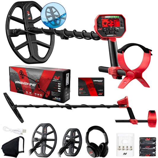 DEMO - Minelab Vanquish 540 Pro-Pack with Wireless Headphones, 12" & 8" Coils with Covers, Rechargeable Batteries